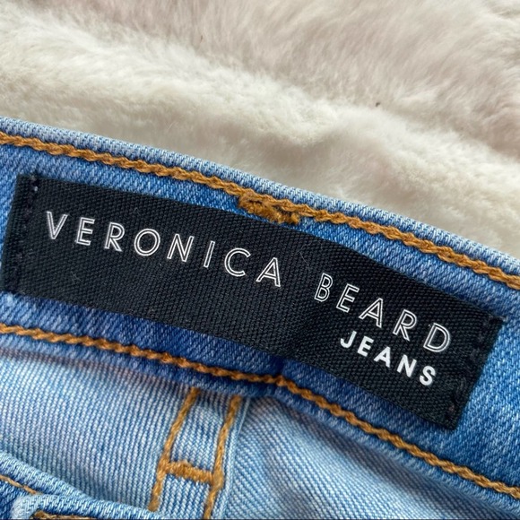 VERONICA BEARD Debbie Frayed Crop Skinny Jeans In Ocean Blue - Picture 5 of 8
